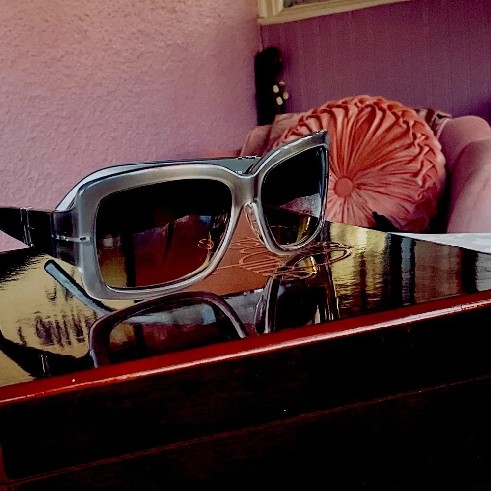 Karl Lagerfeld Silver Rectangular Sunglasses Retail$228 - Picture 2 of 11